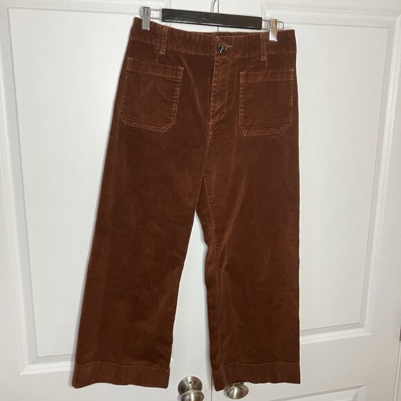 Velvet Heart Alyx Toffee Pants Womens 28 Brown Corduroy Cropped Wide Leg - Picture 3 of 13